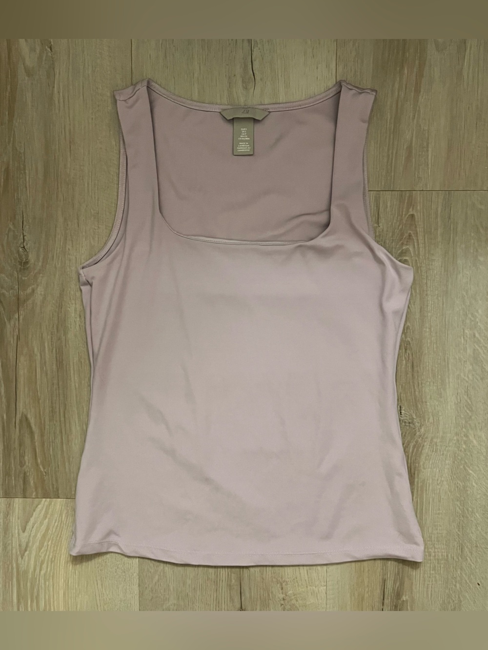 H&M Sleeveless Square Neck Tank Top in Light Mauve